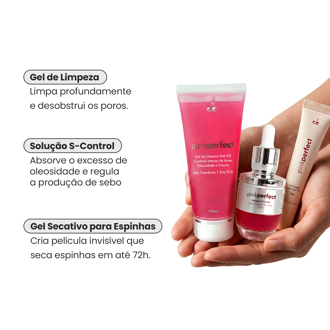 Trio Gel Secativo + Gel de Limpeza + S-Control