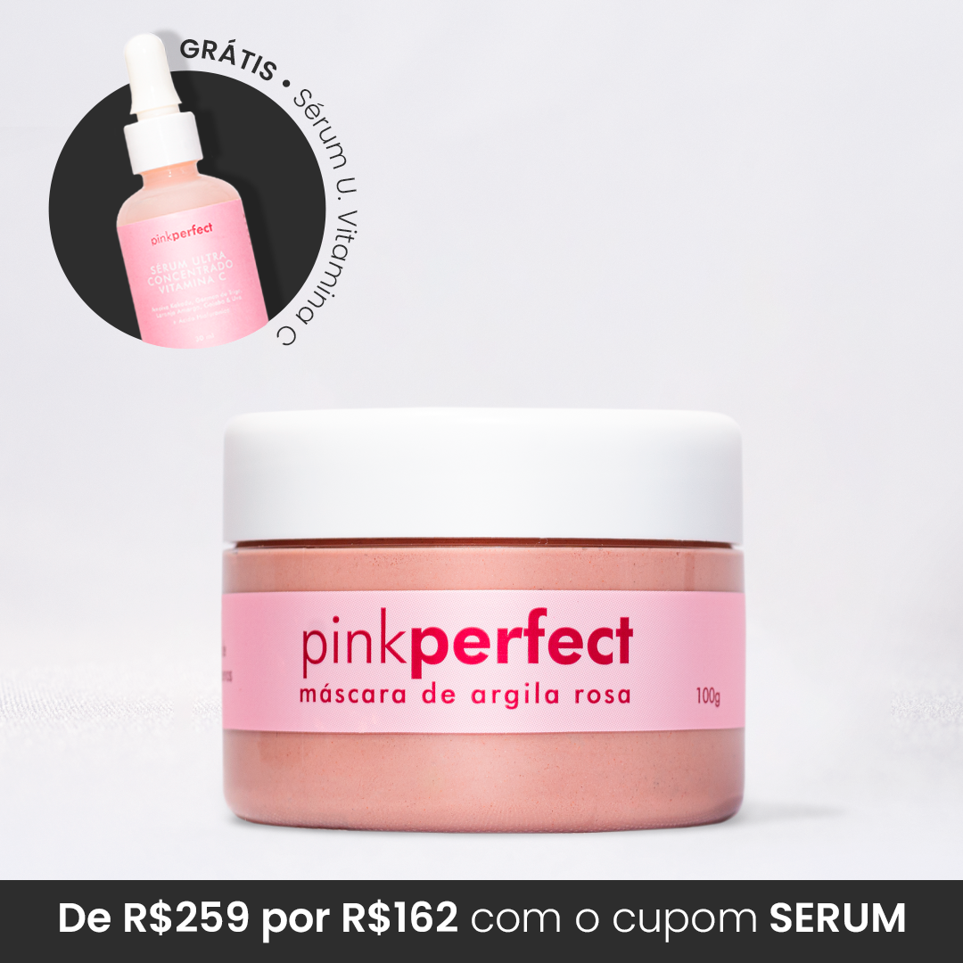 Máscara de Argila Rosa Antiacne + Sérum Vitamina C Ultra Concentrado