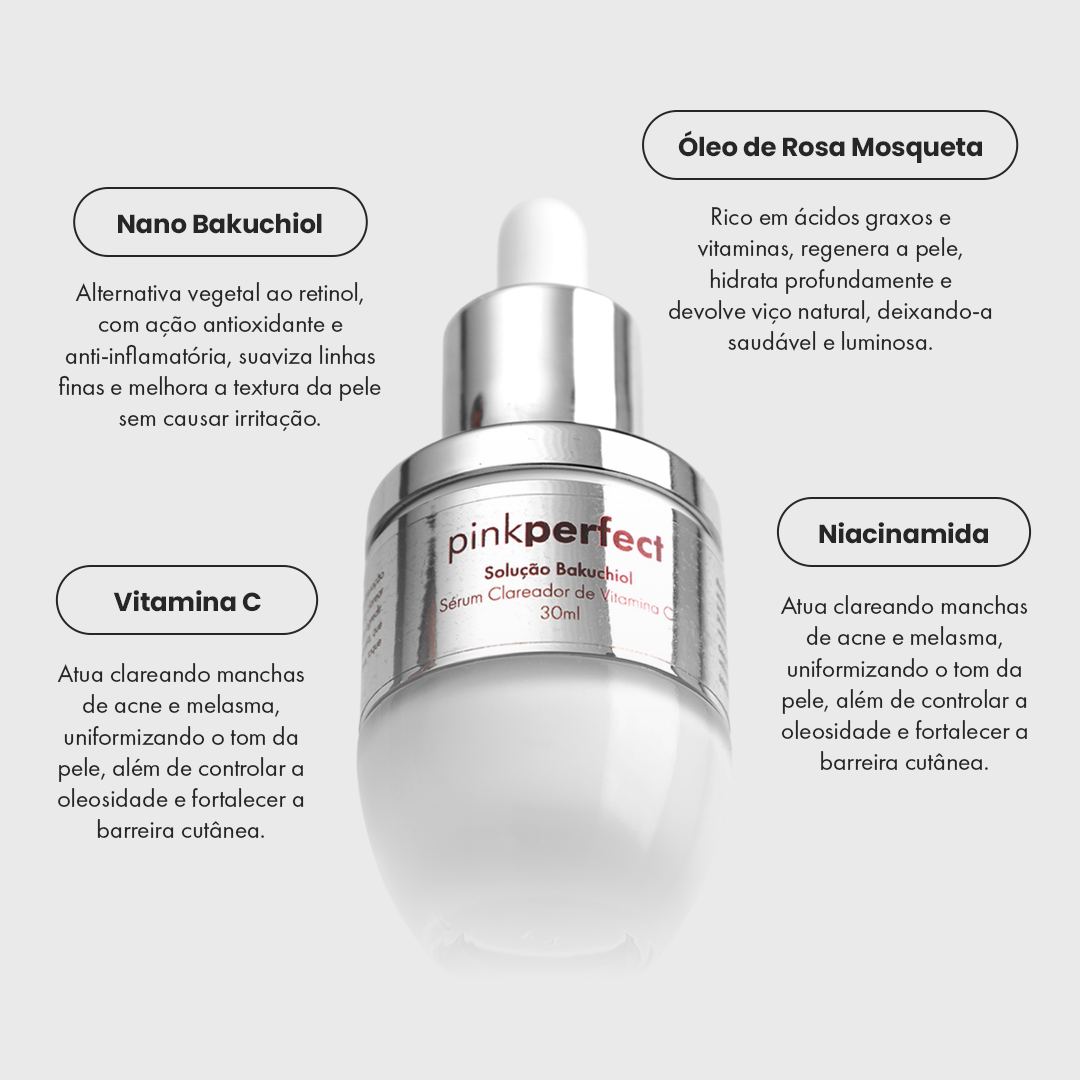 Solução Bakuchiol | Sérum de Vitamina C Clareador
