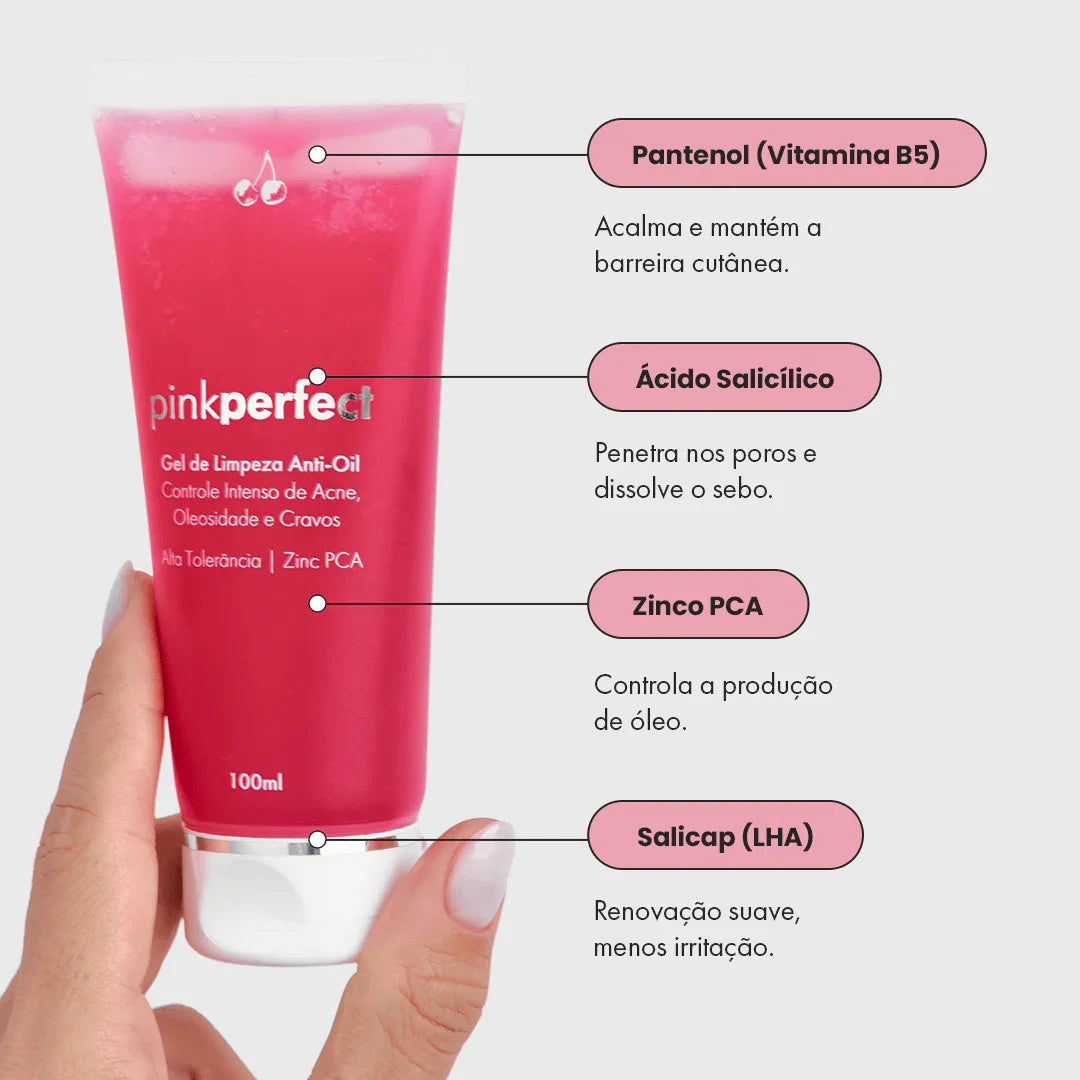 Gel de Limpeza Facial Anti - Oil exclusivo - PinkPerfect